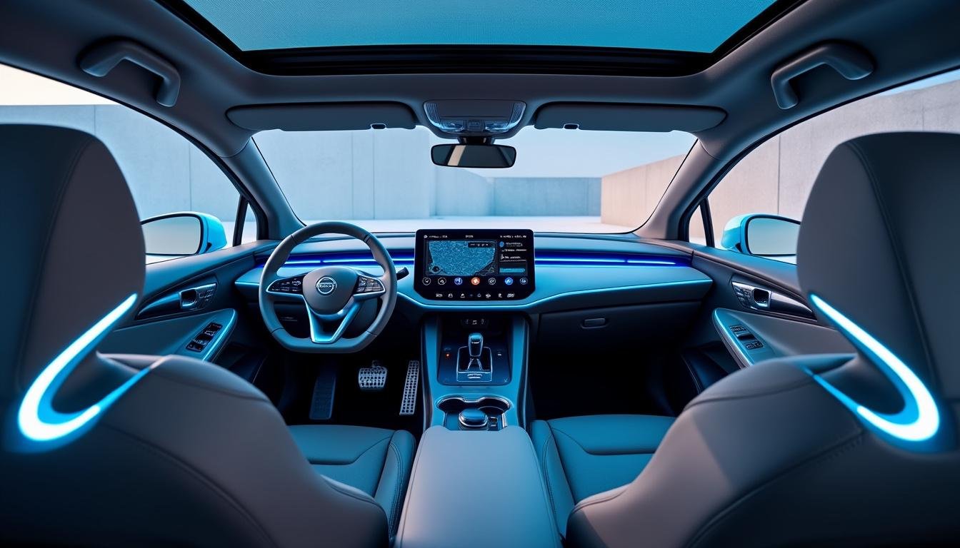 explorez l'intérieur innovant de la nissan leaf nouvelle génération, où confort et modernité se rencontrent. découvrez aussi l'espace de chargement spacieux, parfait pour vos trajets quotidiens et vos aventures. plongez dans une expérience de conduite électrique repensée.