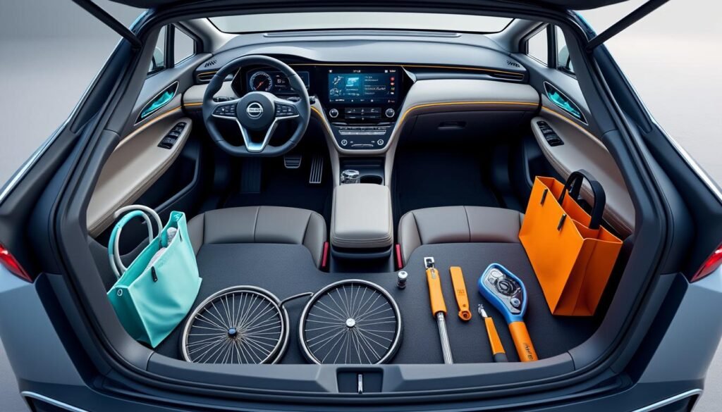 explorez l'habitacle moderne et l'espace de chargement innovant de la nouvelle génération de nissan leaf. découvrez le confort, la technologie et la praticité qui font de ce véhicule électrique un choix idéal pour vos trajets quotidiens.