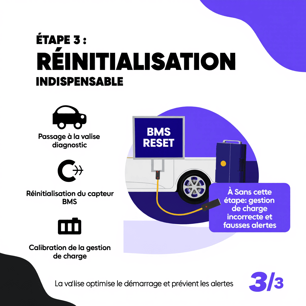 Réinitialisation indispensable : passage à la valise diagnostic pour capteur BMS